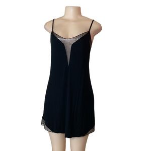 Victoria Secret black slip dress with mesh panels!